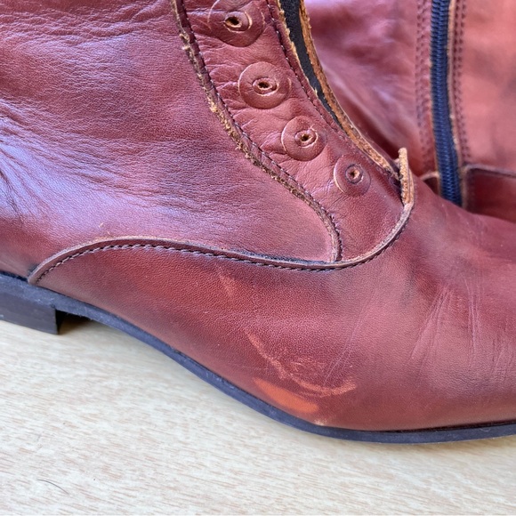 John Fluevog Conga Leather Ankle Boots In Cognac Brown Sz 6.5 - Picture 15 of 16